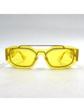 Versace Medusa Biggie Acetate Yellow Sunglasses Gold Eyewear